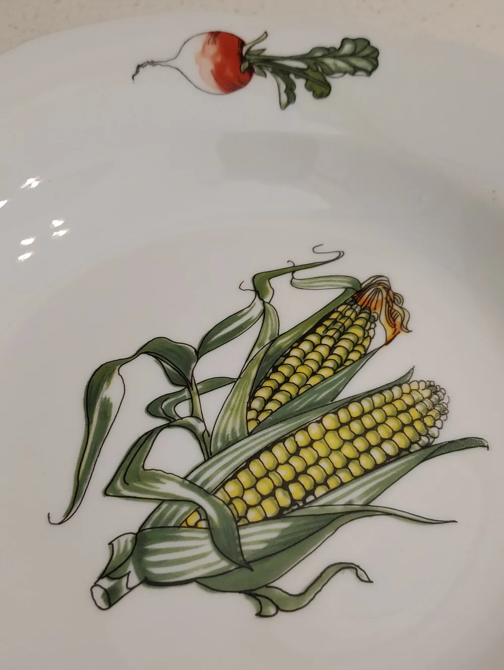 BIA Cordon Bleu Veggie Scalloped Porcelain Soup Dish Corn on Cob